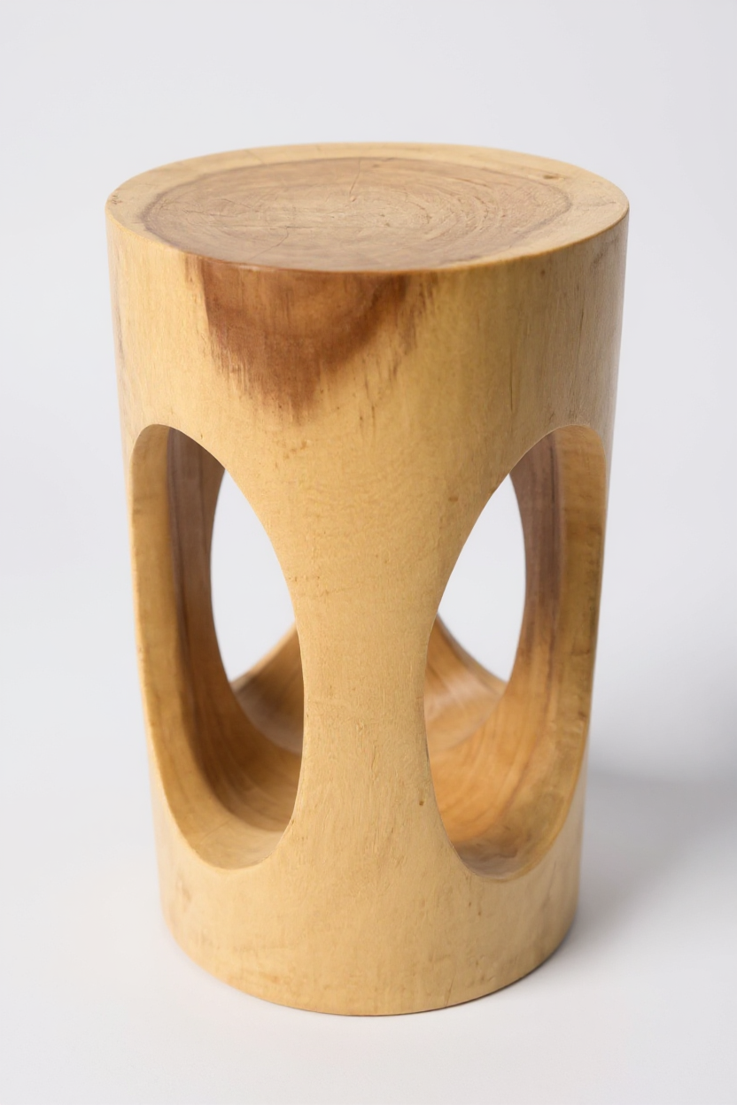 SAMARO – Rundhocker aus massivem Saman-Holz FaHome