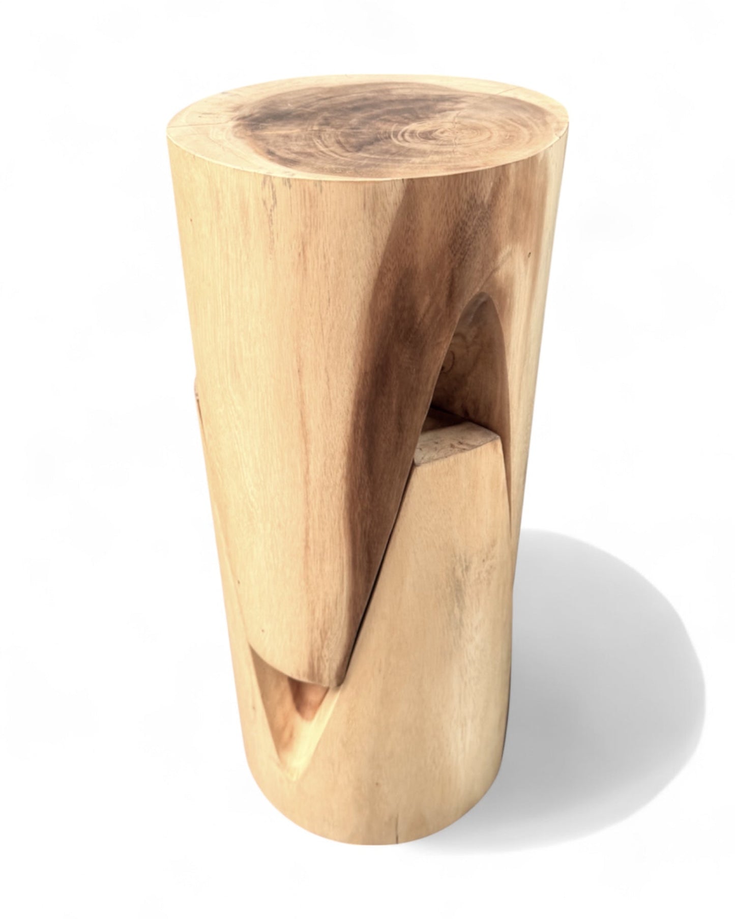 Holzhocker - Beistelltisch Blumenhocker Ablagetisch - Unikat Handgefertigt - Rund stehend aus massivem Suarholz - 45x30x30 cm kaufen | LinkeHomeStore