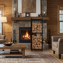 Lade das Bild in den Galerie-Viewer, Morson Premium Kaminholzständer – Schwarz, Pulverbeschichtet LinkeHomeStore