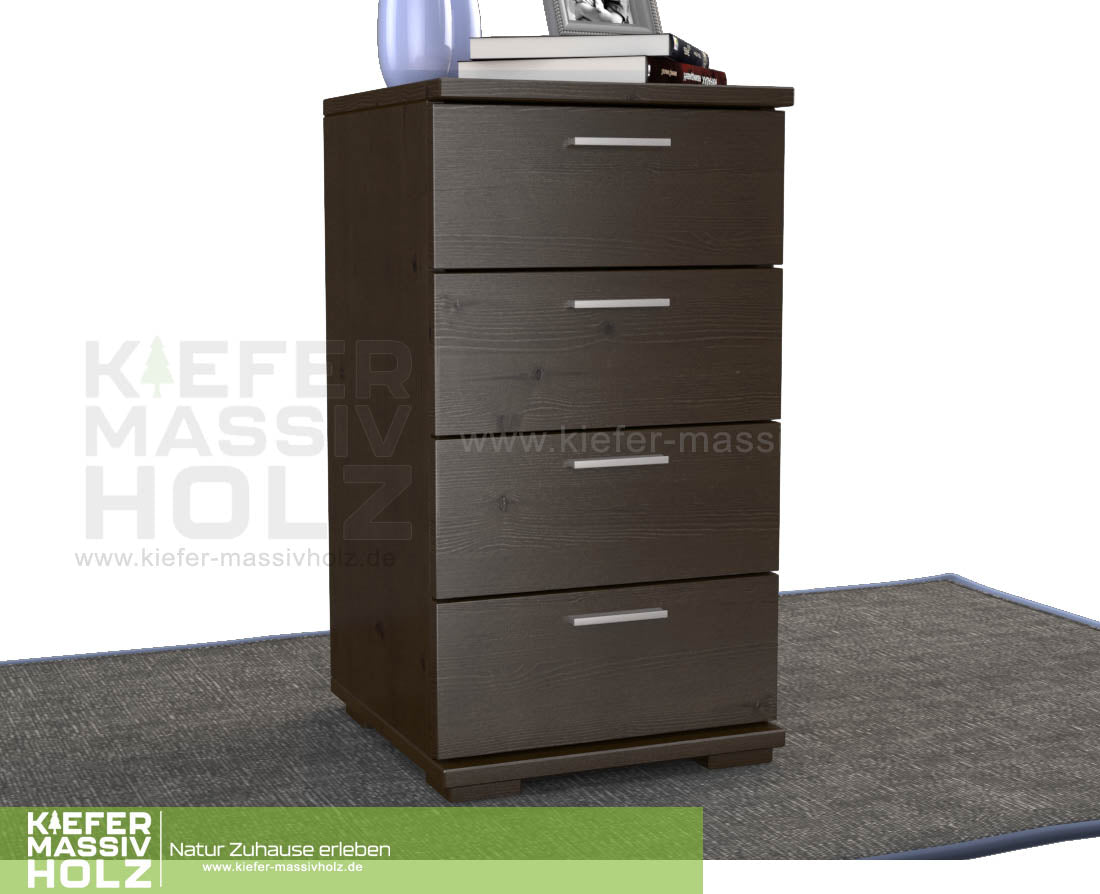 Nobis Schubladenkommode Sideboard | 4-Schubladen | 74cm hoch | 100% Bio Kiefer Massivholz Kiefer Massivholz