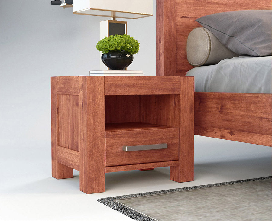NATURA Massivholz Nachttisch mit 1-Schublade Kiefer Massivholz
