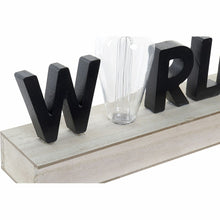 Lade das Bild in den Galerie-Viewer, Leuchtende Dekoration - World Schwarz Metall Holz