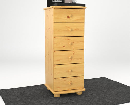 KIEFER CLASSIC 6 – Massivholzkommode mit 6 Schubladen aus FSC-Kiefer Kiefer Massivholz
