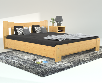 Leo Kieferbett mit Bettkasten | Massivholz | Naturholz | 100% Bio-Bett inkl. Lattenrost Kiefer Massivholz