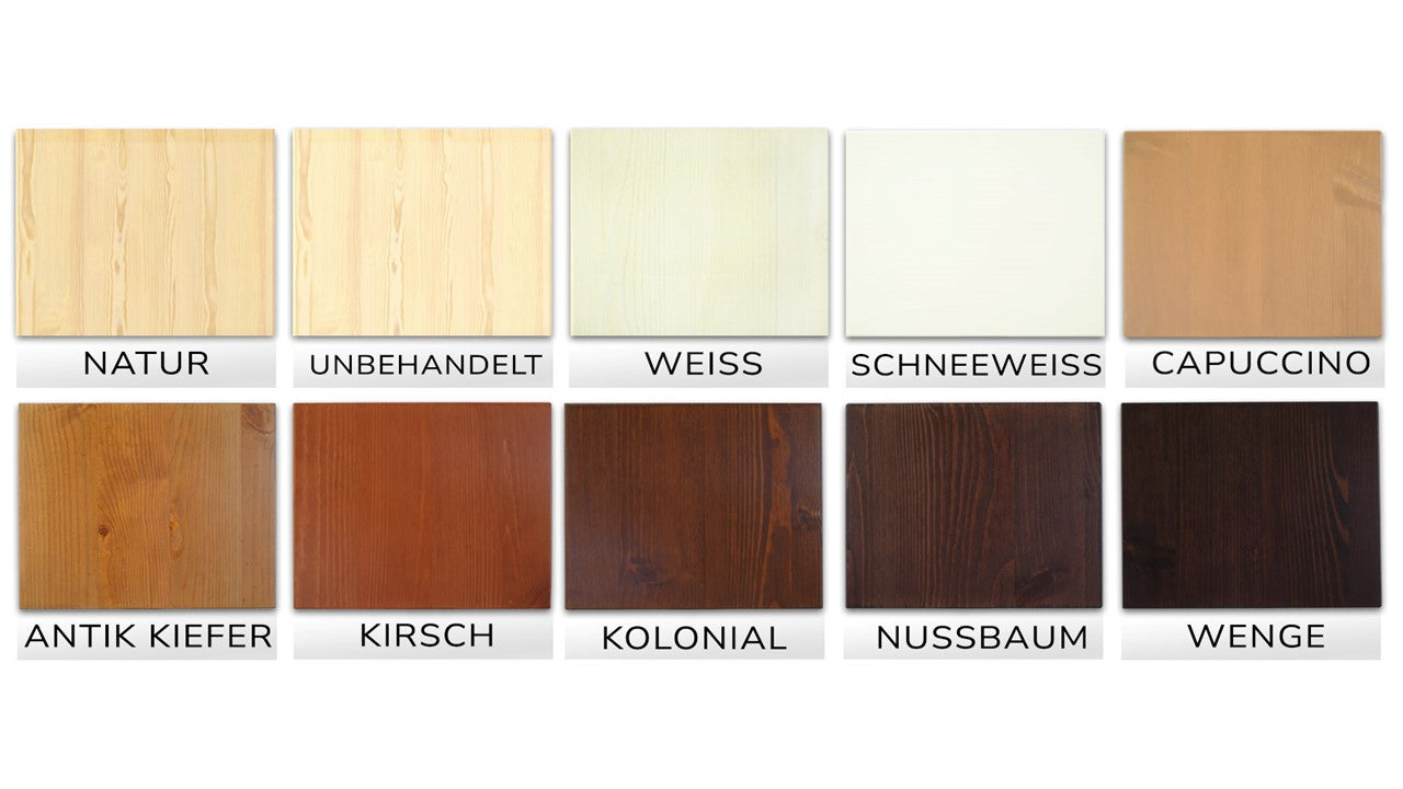 Natura-Kiefer -  Kleiderschrank 2-Türig 100% Bio Kiefer Massivholz Kiefer Massivholz