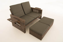 Lade das Bild in den Galerie-Viewer, Polyrattan Sofa - braun-meliert
