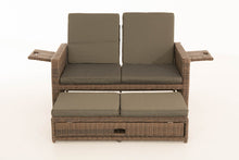 Lade das Bild in den Galerie-Viewer, Polyrattan Sofa - braun-meliert
