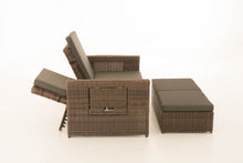 Lade das Bild in den Galerie-Viewer, Polyrattan Sofa - braun-meliert
