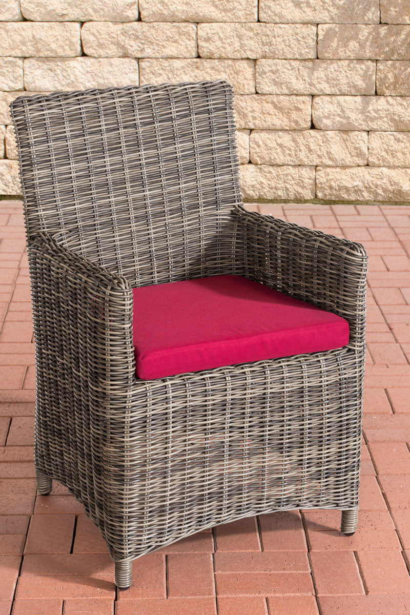 Polyrattan Gartenstuhl - 5mm grau-meliert
