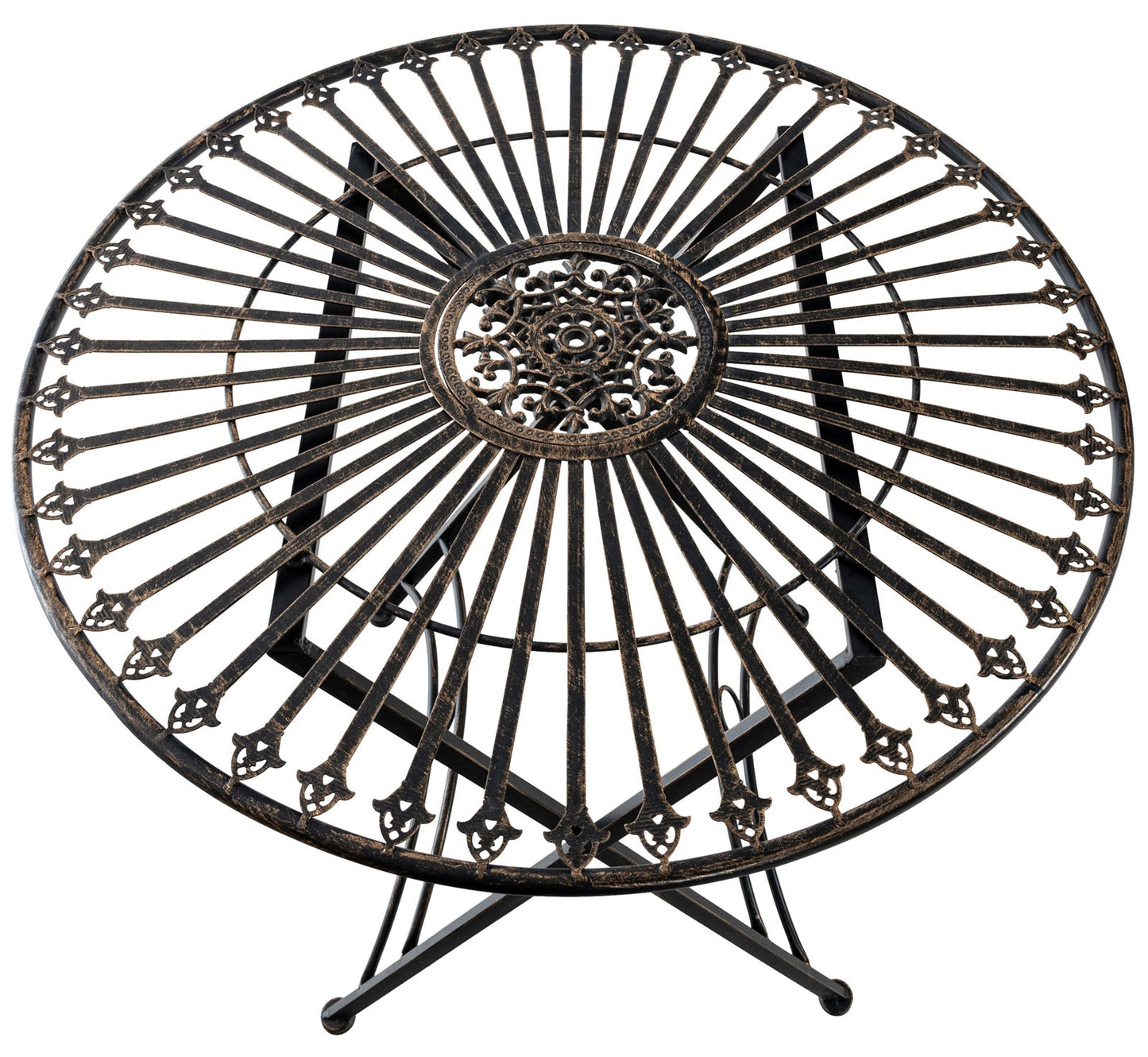 TegalVintage Gartentisch – Antikstil, Metall, 71x71 cm LinkeHomeStore
