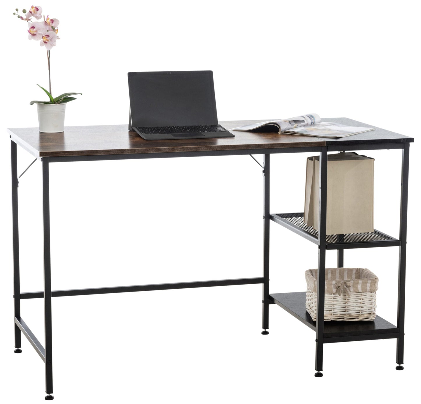 OviedoWork Compact Office Desk mit Seitenregal – 120 cm LinkeHomeStore