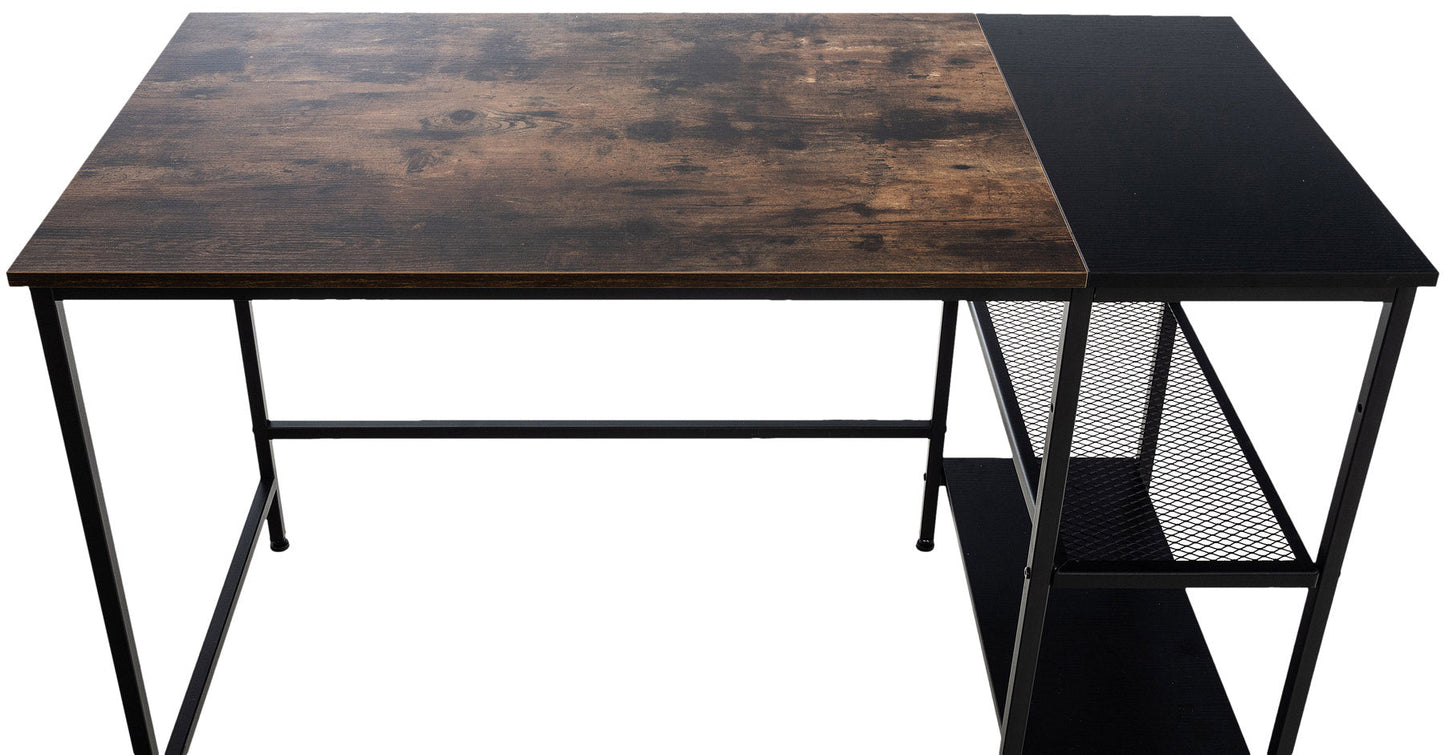 OviedoWork Compact Office Desk mit Seitenregal – 120 cm LinkeHomeStore