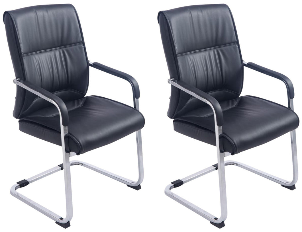 2er Set Freischwinger XXL Anubis Kunstleder schwarz