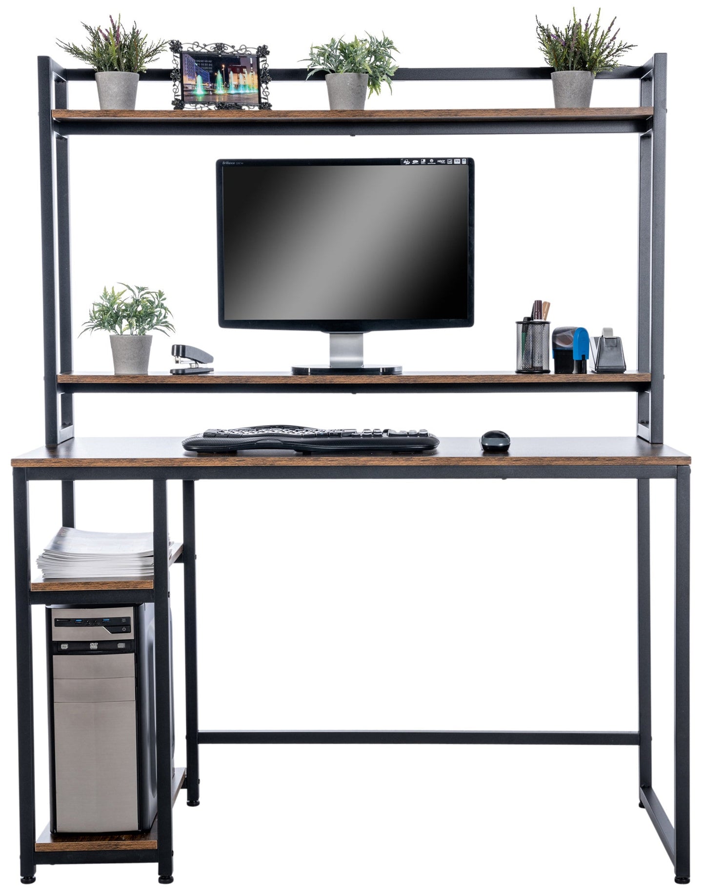 BillingsPro Loft-Schreibtisch mit Regal – Modernes Bürodesign LinkeHomeStore