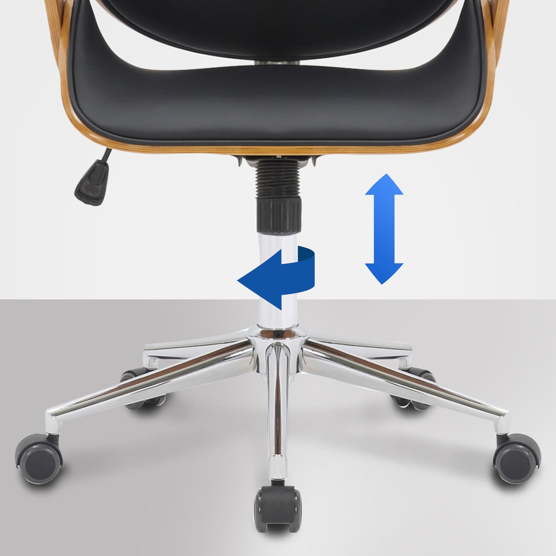 Chicago Bürostuhl – Kunstleder & Walnuss-Holzrahmen LinkeHomeStore