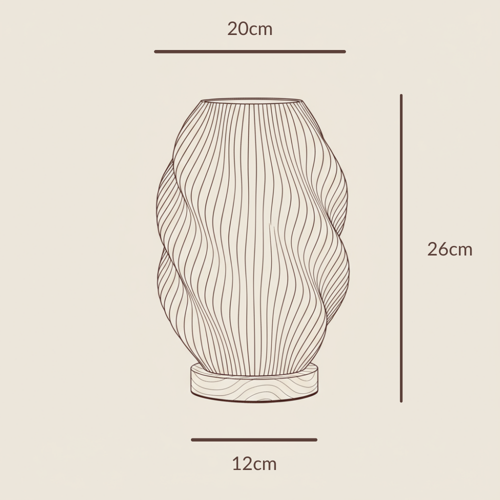 Twuro LED Design-Tischlampe – Wellenoptik & Warmlicht Moonou GbR