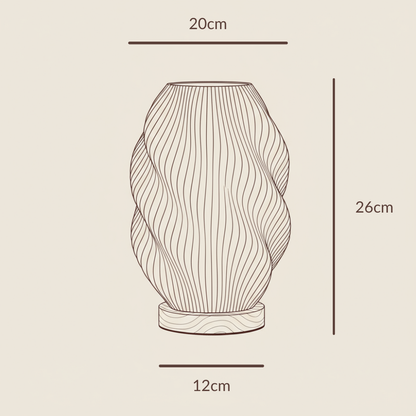 Twuro LED Design-Tischlampe – Wellenoptik & Warmlicht Moonou GbR