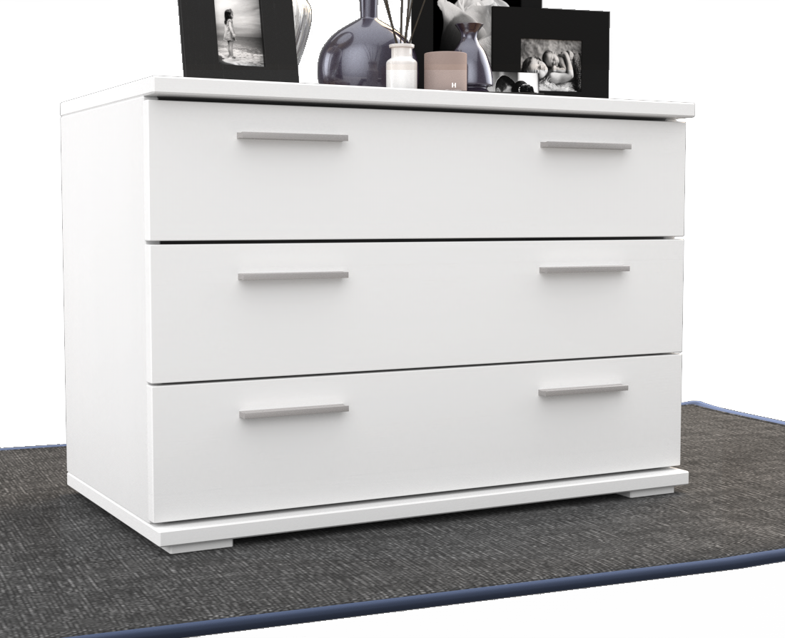 Nobis Kommode Sideboard | 3 große Schubladen | 57cm hoch | 100% Bio Kiefer Massivholz Kiefer Massivholz