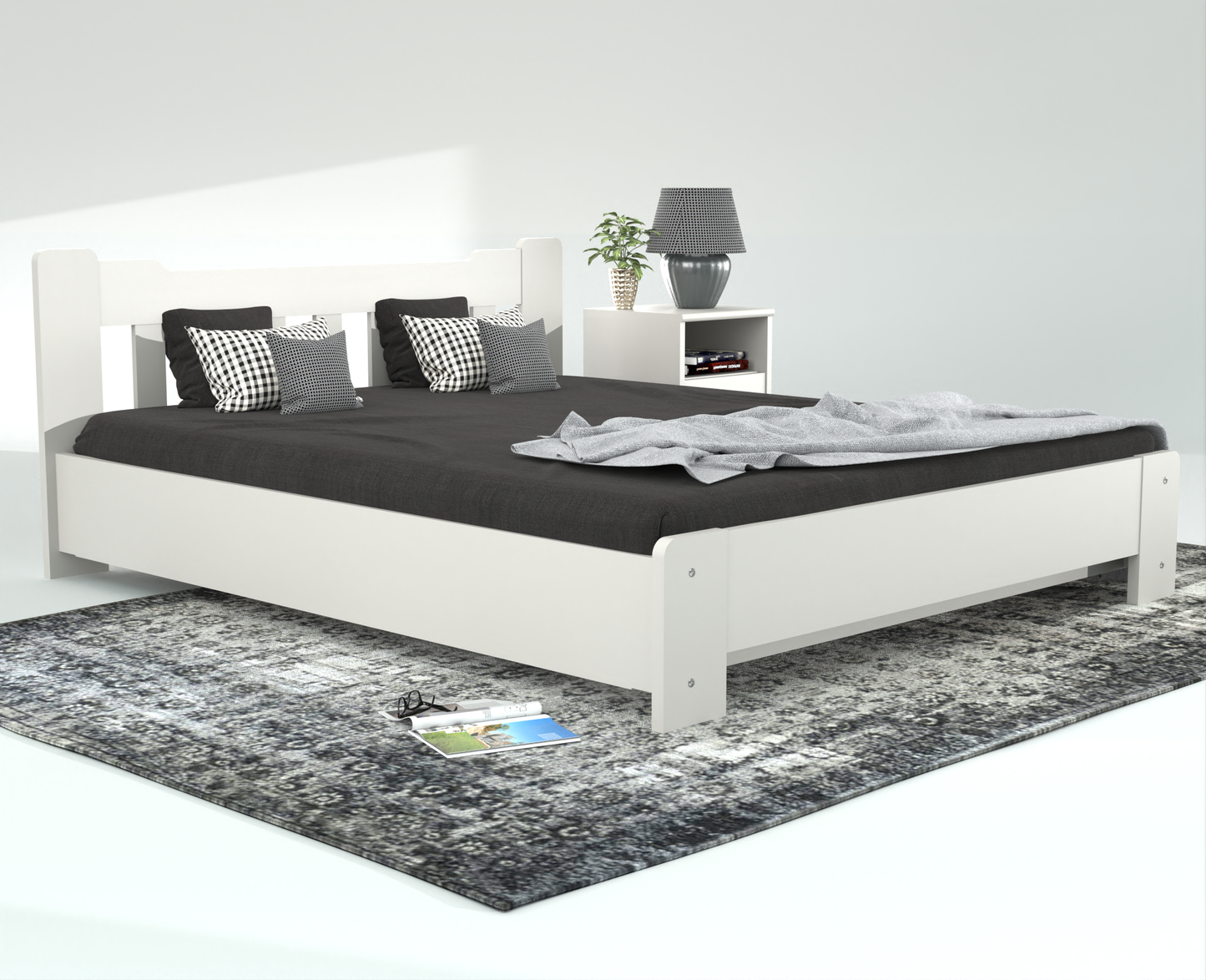 Leo Kieferbett mit Bettkasten | Massivholz | Naturholz | 100% Bio-Bett inkl. Lattenrost Kiefer Massivholz