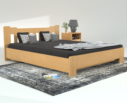 Leo Kieferbett mit Bettkasten | Massivholz | Naturholz | 100% Bio-Bett inkl. Lattenrost Kiefer Massivholz