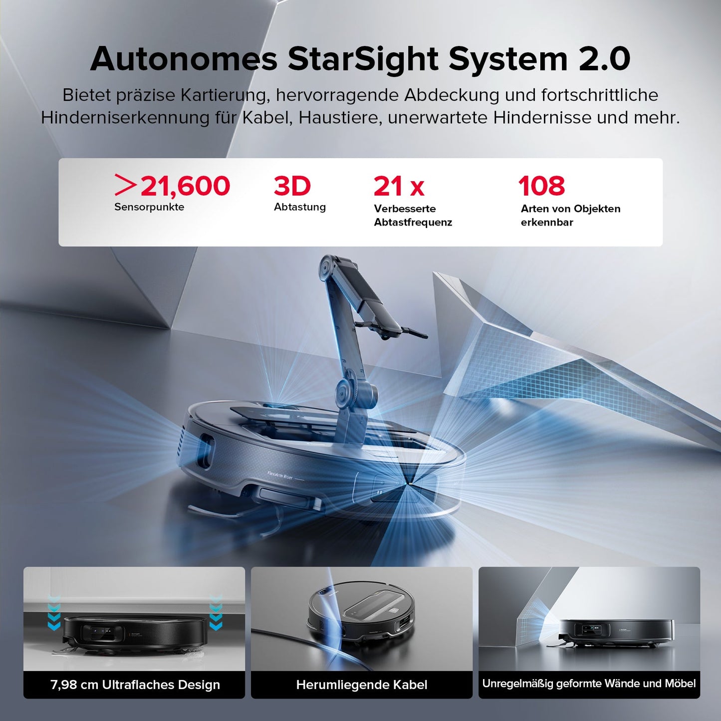 Roborock Saros Z70 Staubsaugerroboter mit mechanischem OmniGrip™ Arm