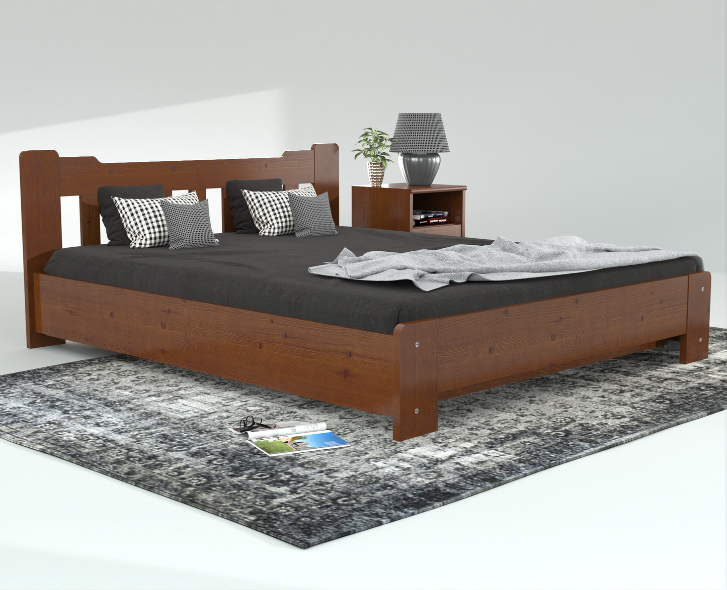 Leo Kieferbett mit Bettkasten | Massivholz | Naturholz | 100% Bio-Bett inkl. Lattenrost Kiefer Massivholz