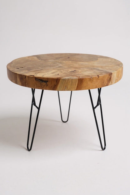 TEAK HAIRPIN – Handgefertigter Couchtisch aus massivem Teakholz mit Metallbeinen FaHome