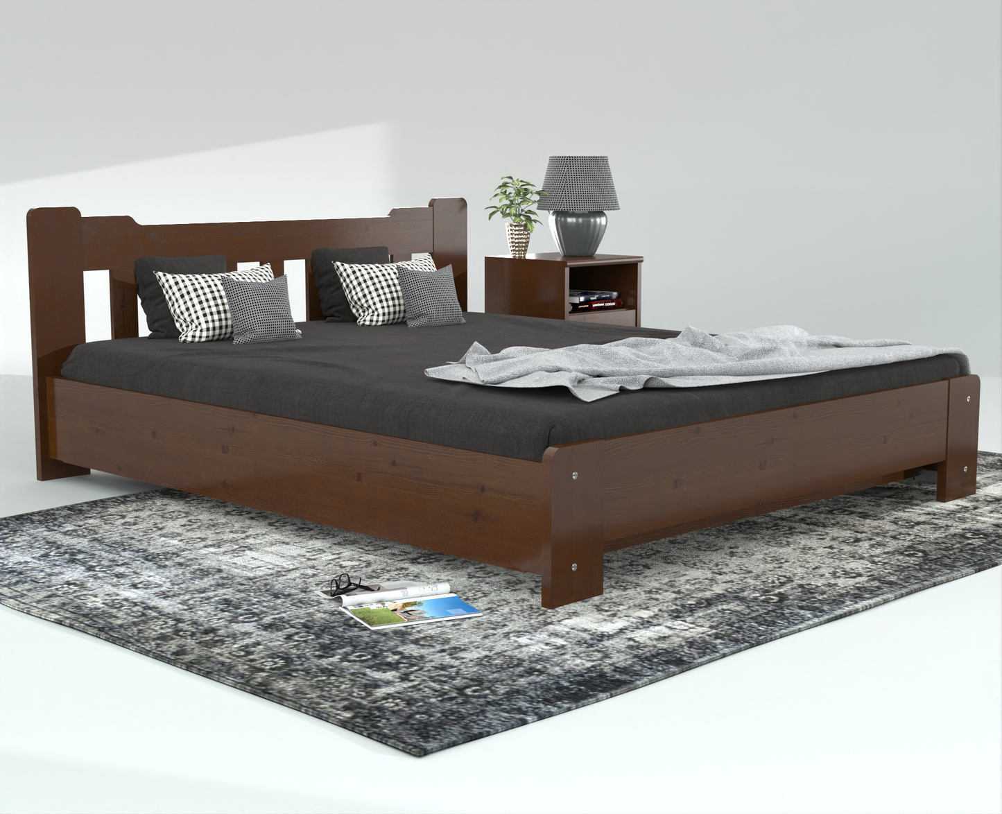 Leo Kieferbett mit Bettkasten | Massivholz | Naturholz | 100% Bio-Bett inkl. Lattenrost Kiefer Massivholz