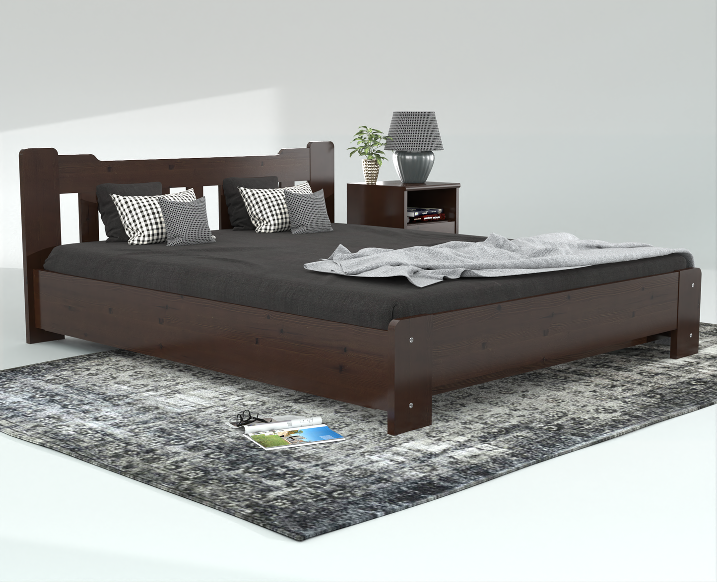 Leo Kieferbett mit Bettkasten | Massivholz | Naturholz | 100% Bio-Bett inkl. Lattenrost Kiefer Massivholz