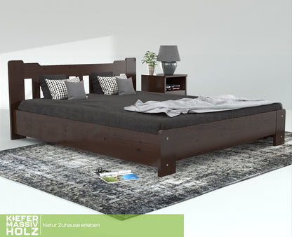 Leo Kieferbett mit Bettkasten | Massivholz | Naturholz | 100% Bio-Bett inkl. Lattenrost Kiefer Massivholz