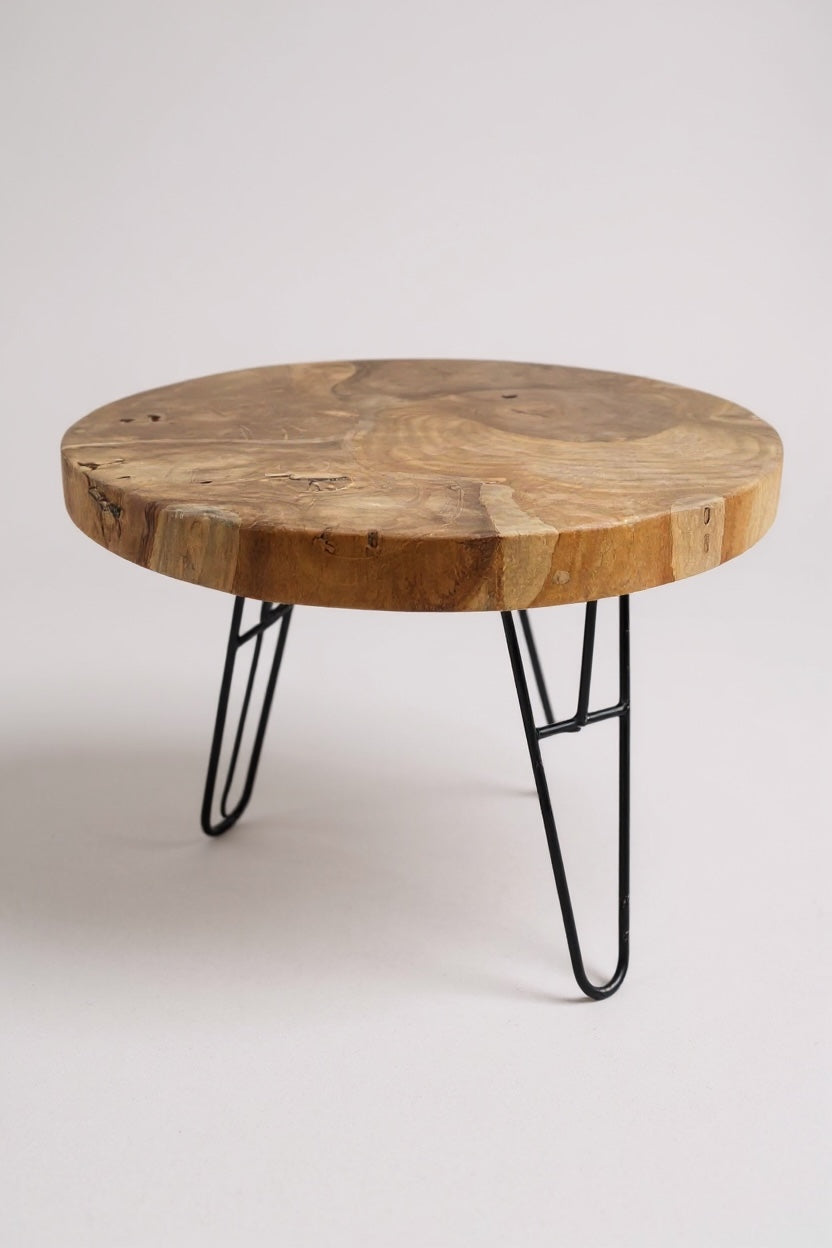 TEAK HAIRPIN – Handgefertigter Couchtisch aus massivem Teakholz mit Metallbeinen FaHome