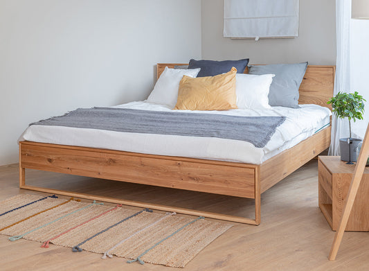 Arona Massivholz Eichen Bett 140-180cm | Eiche geölt Kiefer Massivholz