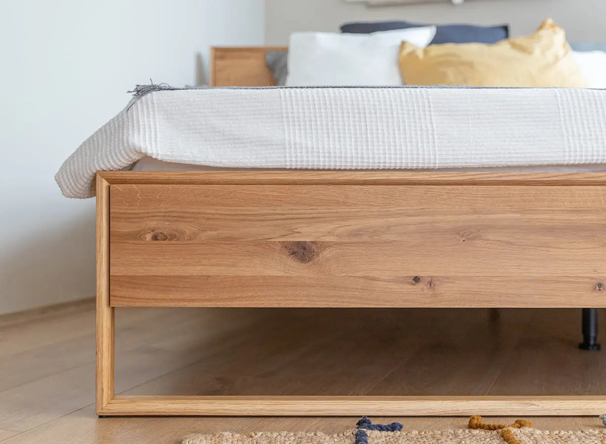 Arona Massivholz Eichen Bett 140-180cm | Eiche geölt Kiefer Massivholz