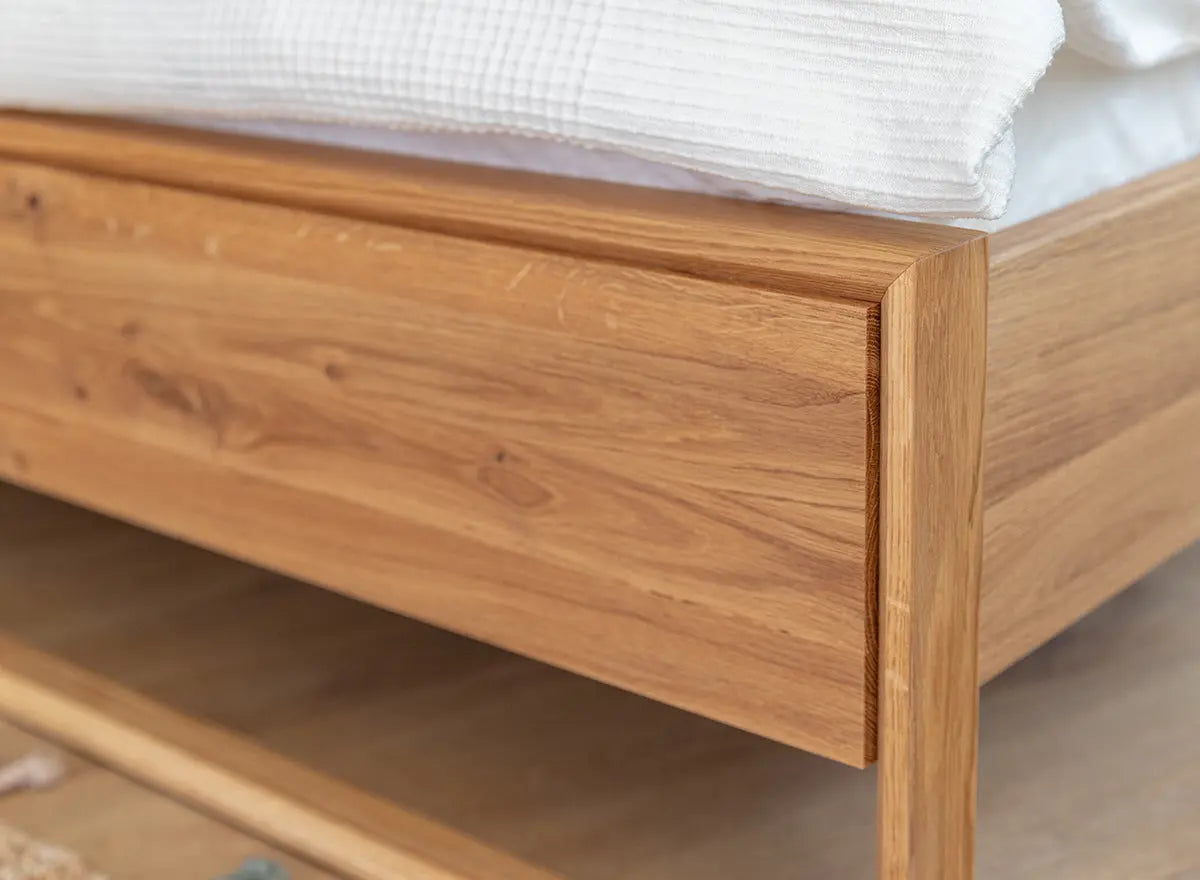 Arona Massivholz Eichen Bett 140-180cm | Eiche geölt Kiefer Massivholz