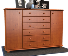 Lade das Bild in den Galerie-Viewer, Anika Kommode XL Sideboard | Anrichte | 2-Türig | 6-Schubladen | 100% Bio Kiefer Massivholz Kiefer Massivholz
