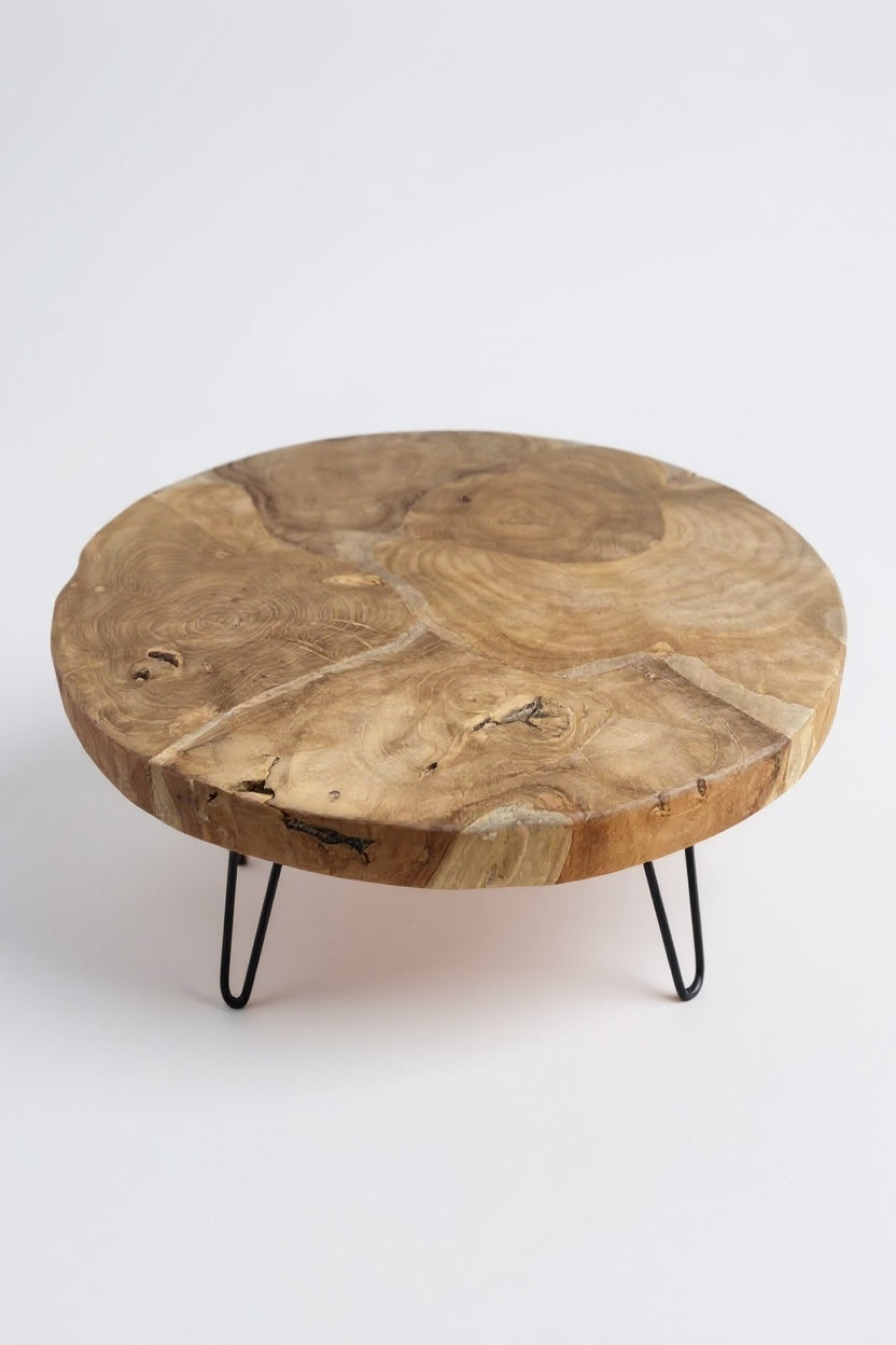 TEAK HAIRPIN – Handgefertigter Couchtisch aus massivem Teakholz mit Metallbeinen FaHome