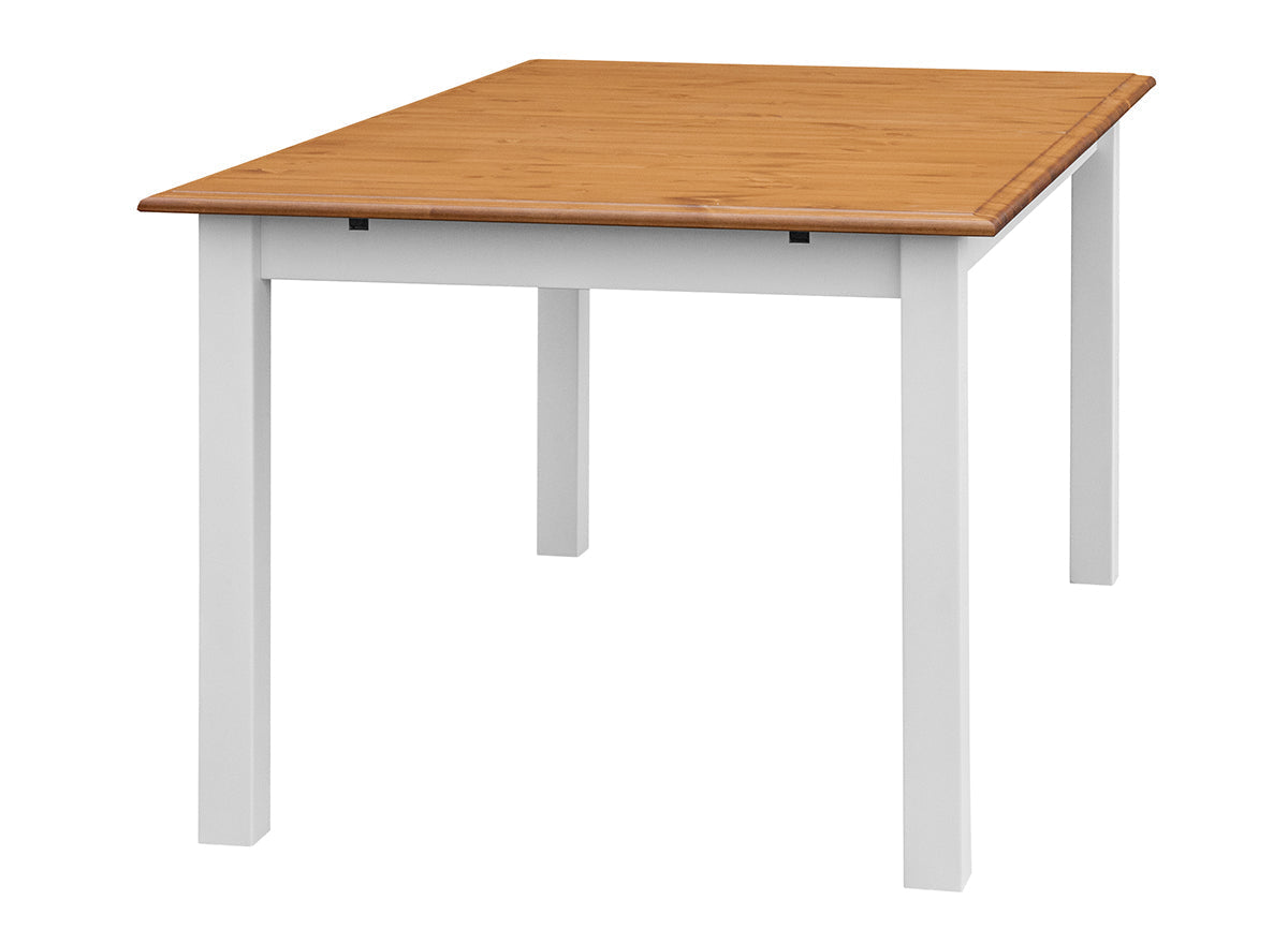 Bologna Elegante Massivholz Kiefer Esstisch ausziehbar 150/197cm | Farbe Weiß - Eiche Kiefer Massivholz