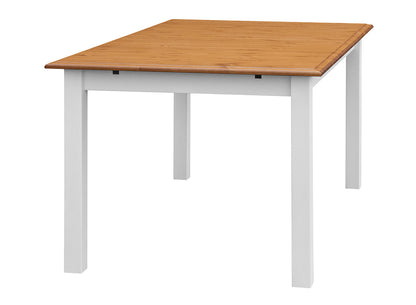Bologna Elegante Massivholz Kiefer Esstisch ausziehbar 150/197cm | Farbe Weiß - Eiche Kiefer Massivholz