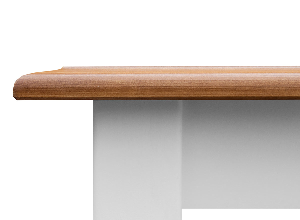 Bologna Elegante Massivholz Kiefer Esstisch ausziehbar 150/197cm | Farbe Weiß - Eiche Kiefer Massivholz