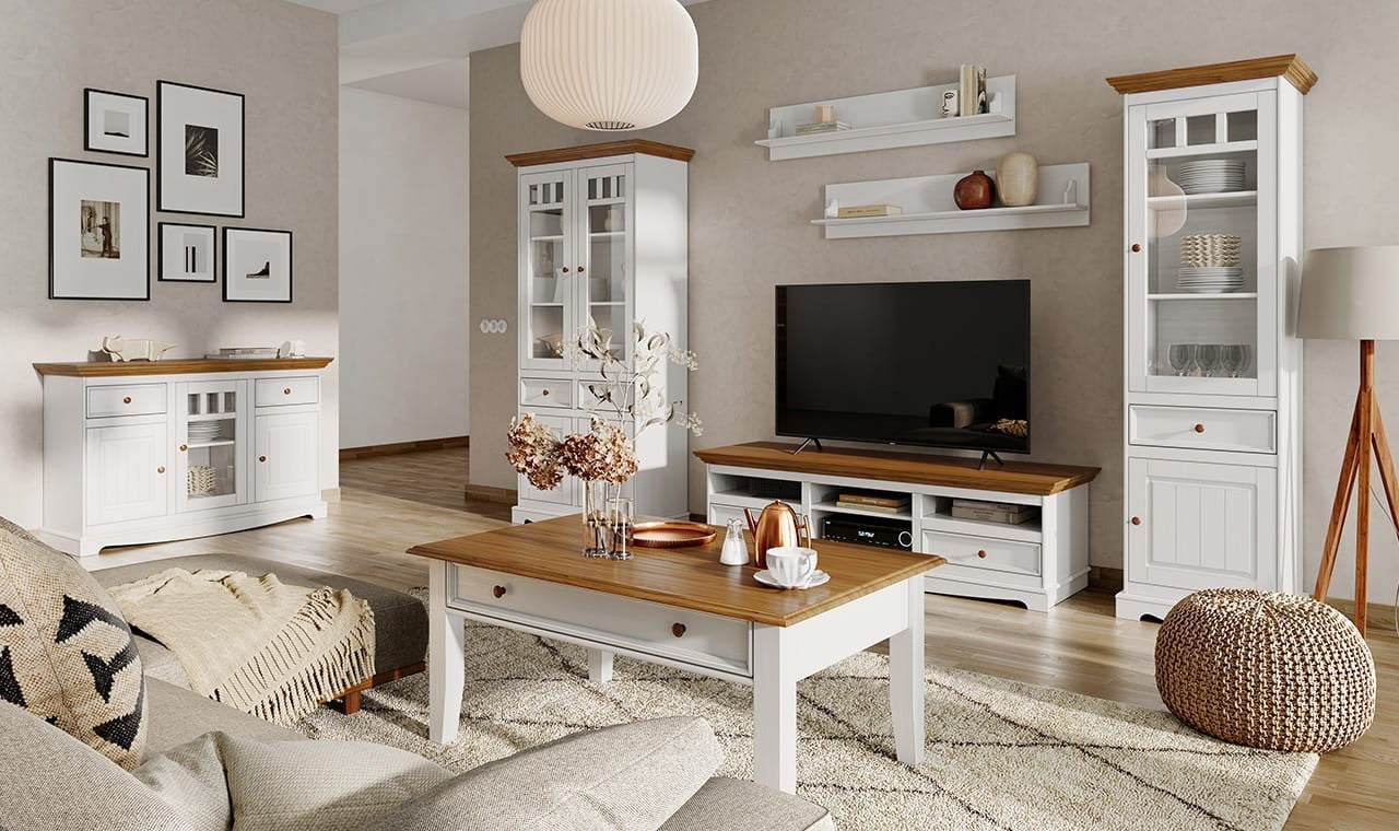 Bologna Elegante Massivholz Kiefer Regale 2 St. | Farbe weiß Kiefer Massivholz