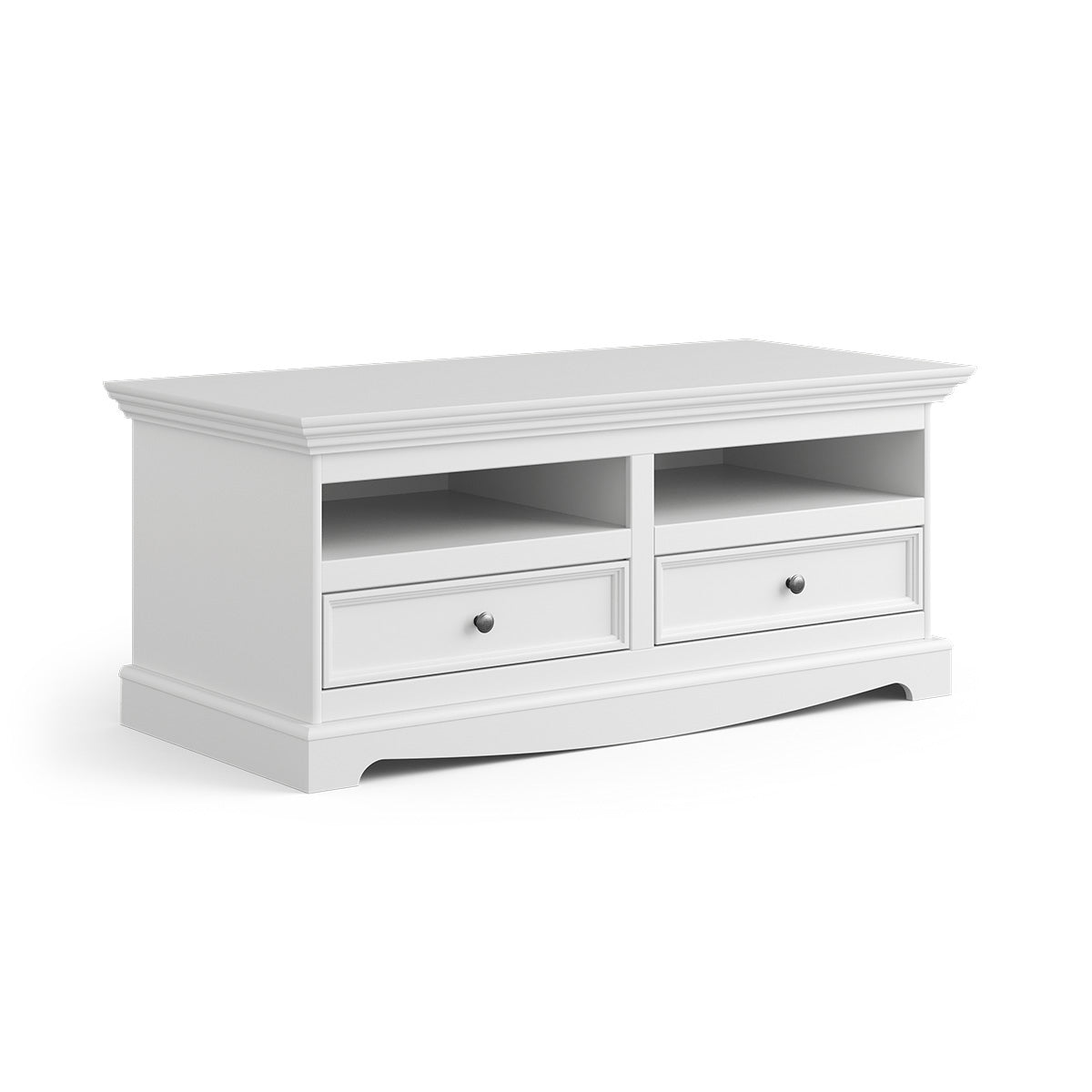 Bologna Elegante Massivholz Kiefer Kommode TV-Schrank | Farbe weiß Kiefer Massivholz