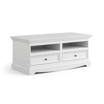 Bologna Elegante Massivholz Kiefer Kommode TV-Schrank | Farbe weiß Kiefer Massivholz