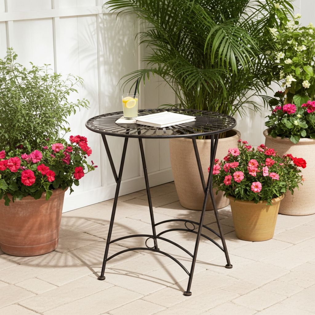 TegalVintage Gartentisch – Antikstil, Metall, 71x71 cm LinkeHomeStore