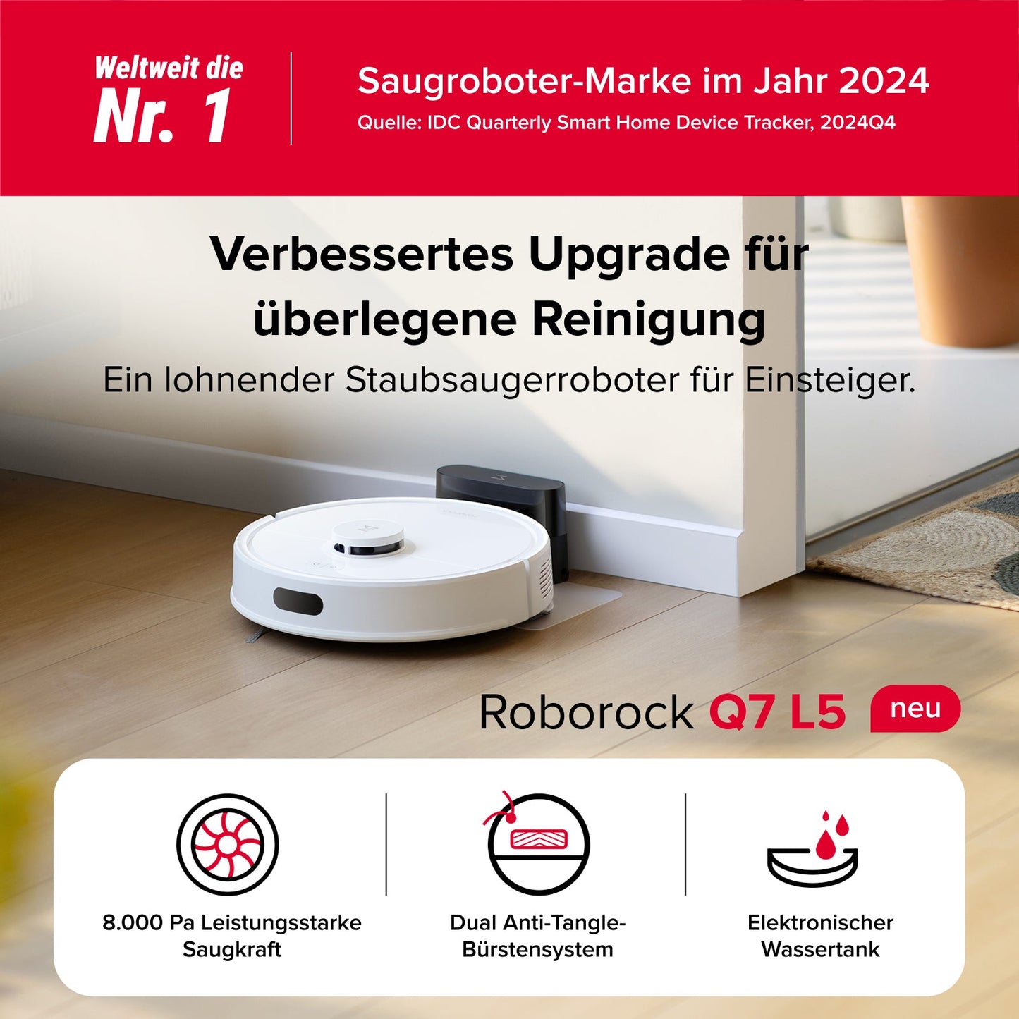 Roborock Q7 L5 Saug- und Wischroboter (Upgrade vom Q5 Pro)