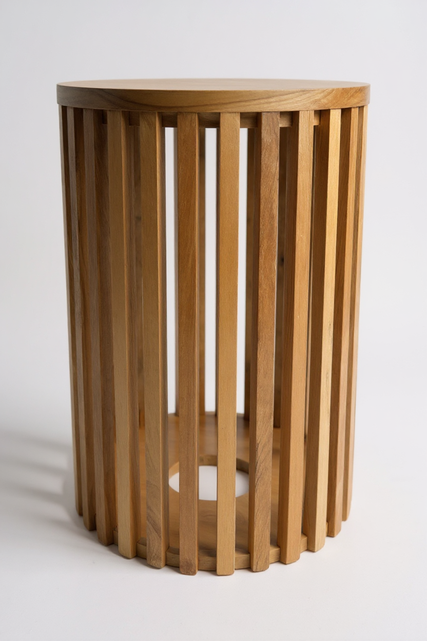 TEAK CIRCLE – Handgefertigter Beistelltisch aus massivem Teakholz FaHome