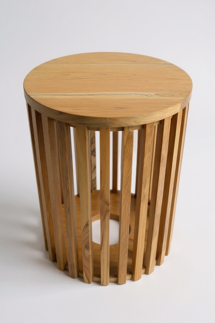 TEAK CIRCLE – Handgefertigter Beistelltisch aus massivem Teakholz FaHome