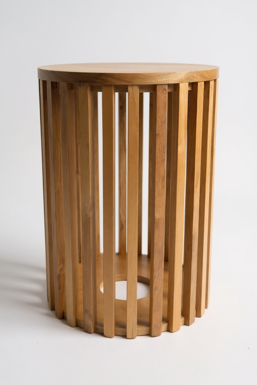 TEAK CIRCLE – Handgefertigter Beistelltisch aus massivem Teakholz FaHome