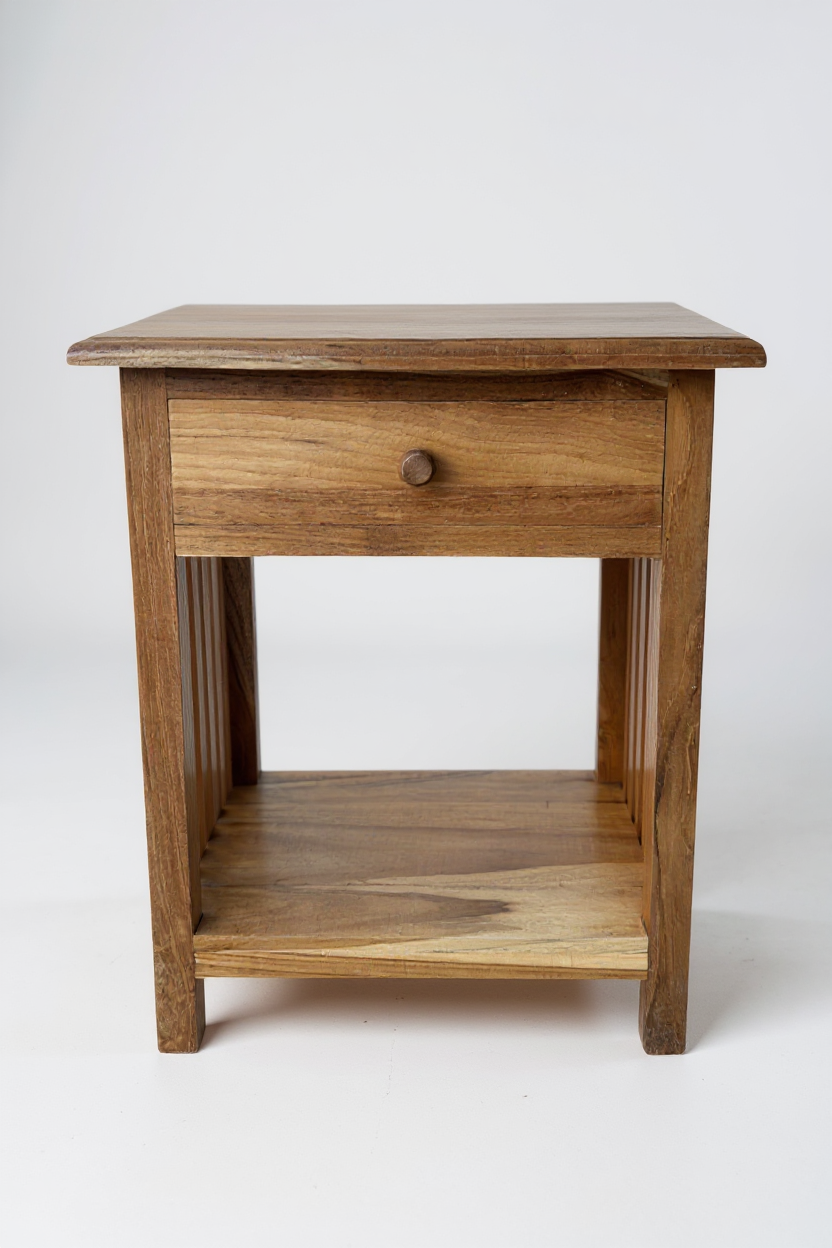 TEAK VINTAGE – Handgefertigter Nachttisch aus massivem Teakholz FaHome