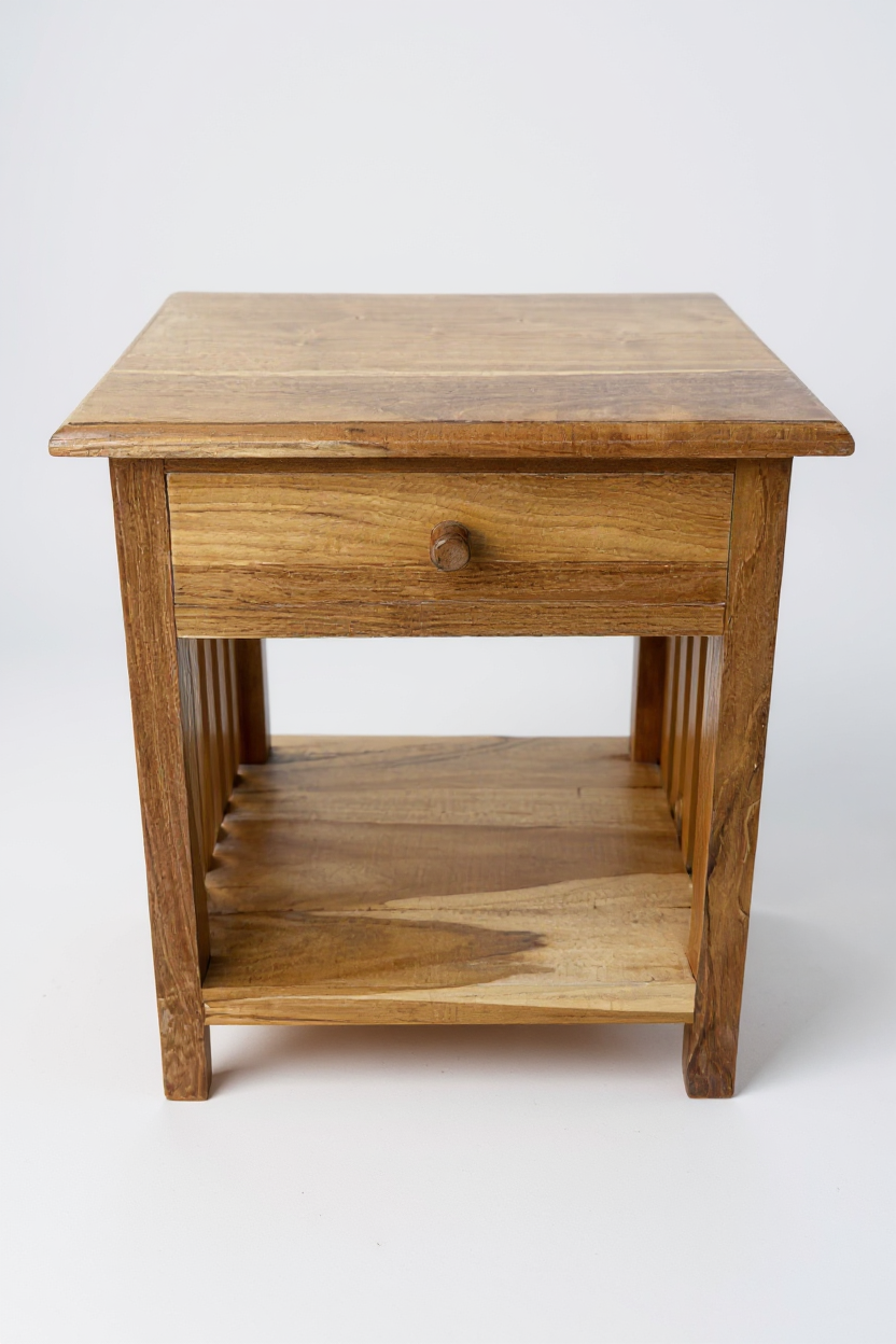 TEAK VINTAGE – Handgefertigter Nachttisch aus massivem Teakholz FaHome
