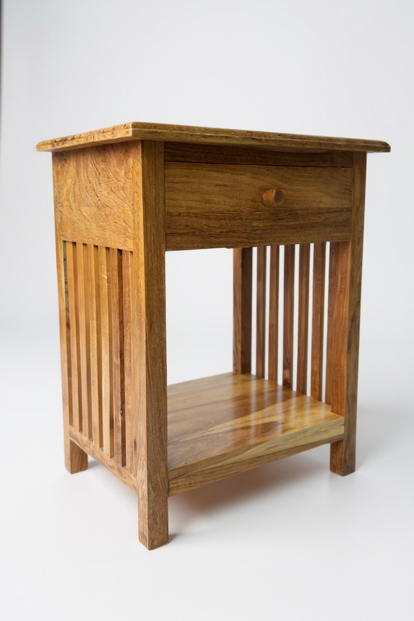 TEAK VINTAGE – Handgefertigter Nachttisch aus massivem Teakholz FaHome